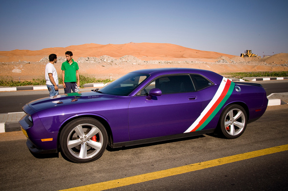 I pulled the Omani teenagers over so I could get a picture of their Challenger