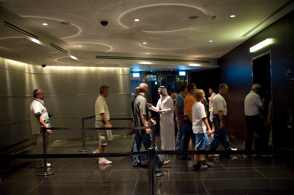 Boarding the elevators