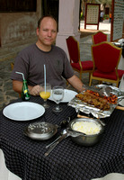 An outdoor kabab meal