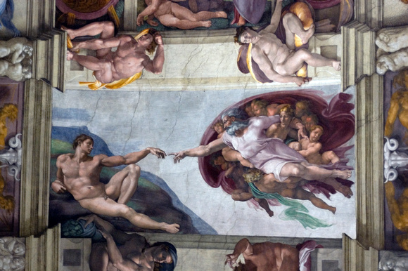 Sistine Chapel painting closeup in the Vatican
