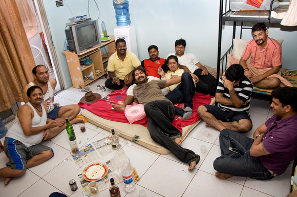 Group of Indian laborers I befriended that were getting drunk for the Eid holiday