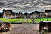Ruins at Hadrians Villa as the clouds threaten to drench us