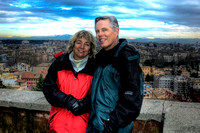 Tikey & Glenn on Janiculum Hill overlooking Rome